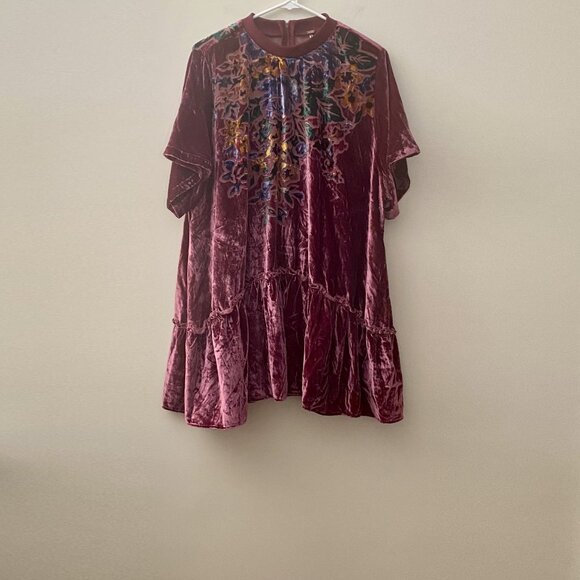 Free People Sweet Echoes Velvet Mini Dress NWOT - Picture 5 of 10